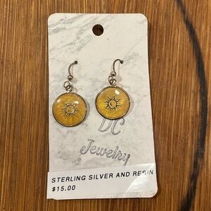 Sterling Silver Yellow Gold Sun Earrings